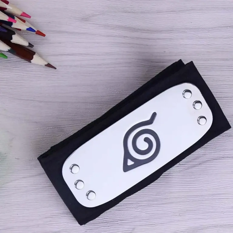 Naruto bandana s lesklou kovovou platničkou Anime bandana Naruto, model s kovovou platničkou na čelo