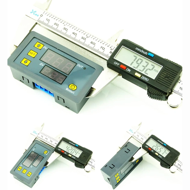 Predný pohľad na modul s označenými rozmermi