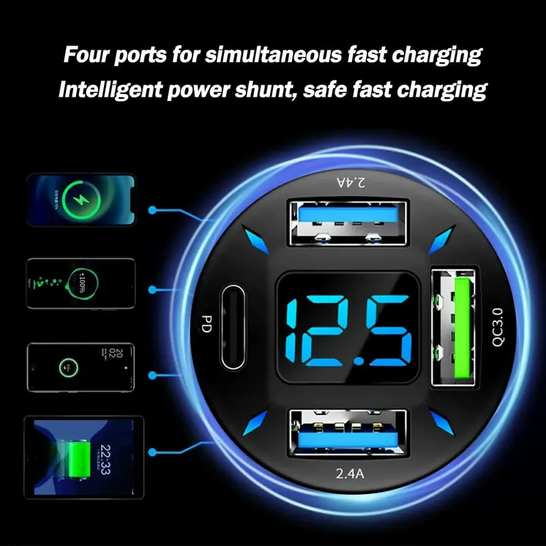 Univerzálna auto nabíjačka QC 3.0 Nabíjačka s univerzálnou kompatibilitou a technológiou Quick Charge 3.0