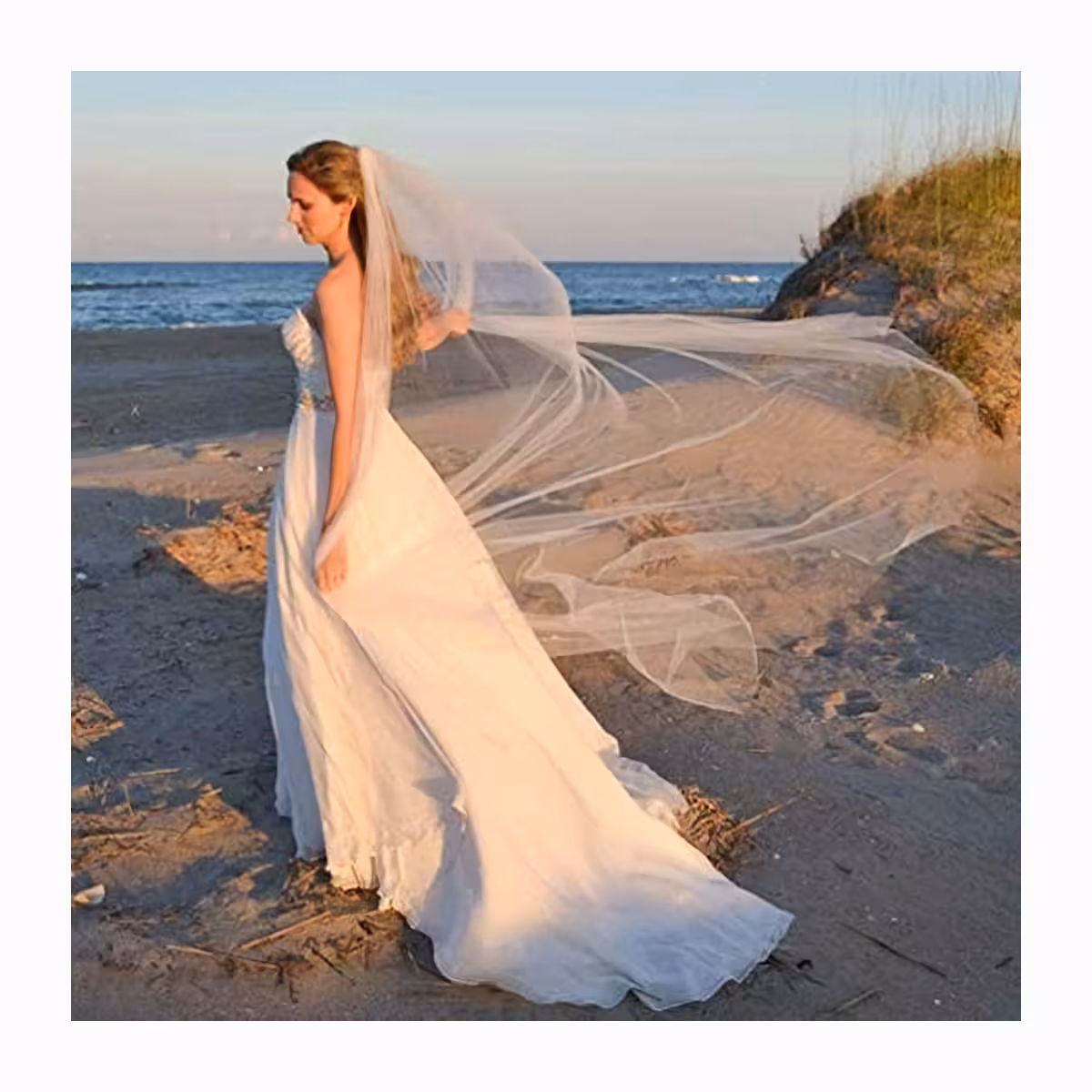 Svadobný tulový závoj, dĺžka 2 m, minimalistický štýl