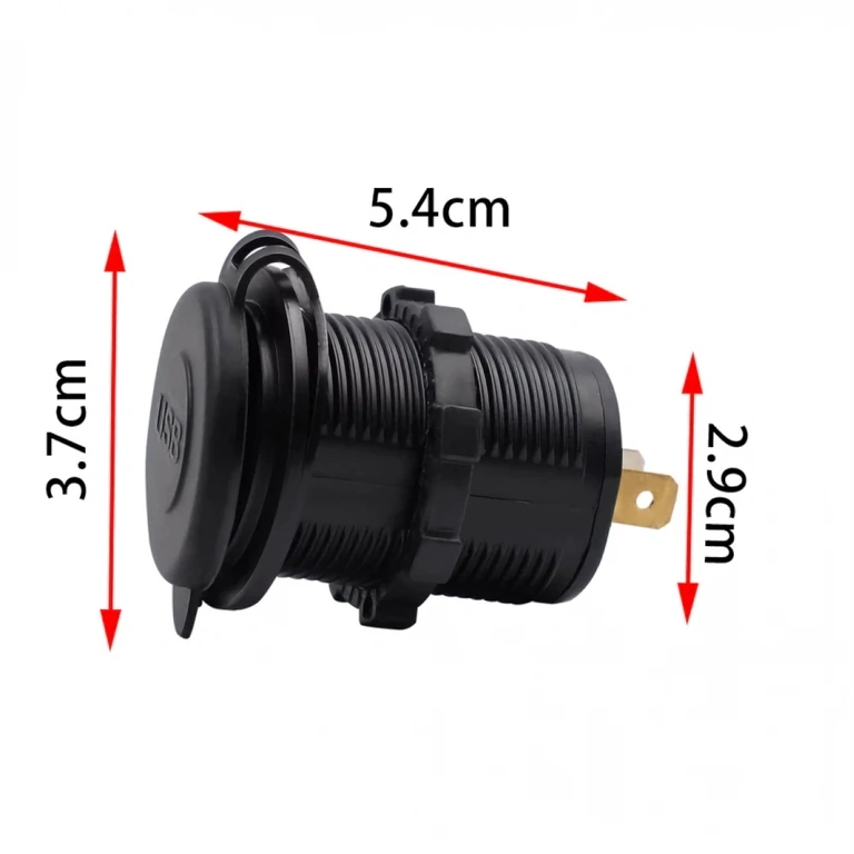 USB port s 2 portami pre panel Dvojitý USB port pre montáž na palubnú dosku auta, motocykel alebo loď