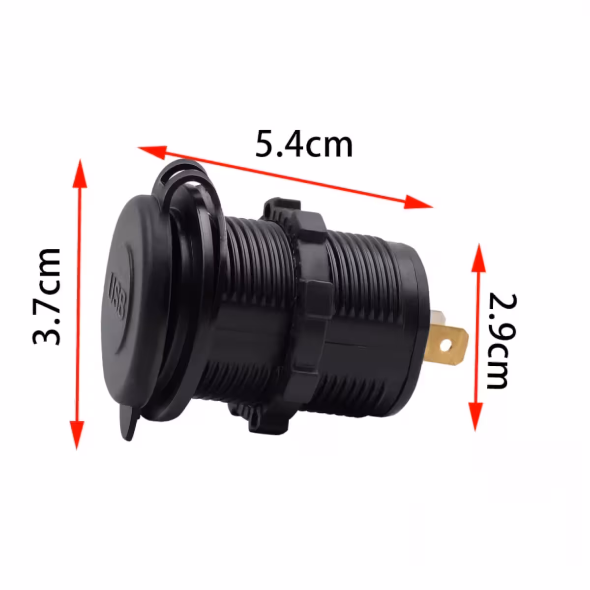 Dvojitý USB port pre montáž na palubnú dosku auta, motocykel alebo loď