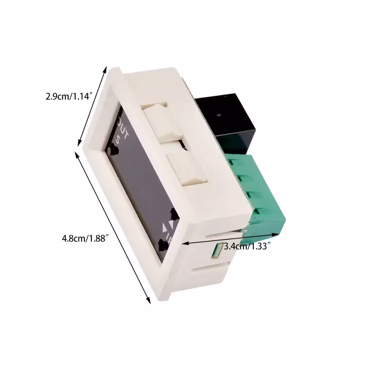 Presné rozmery modul časovača relé s LED displejom