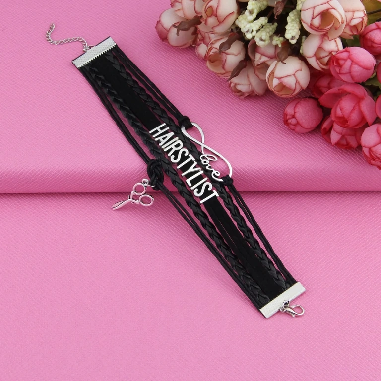 Pletený náramok pre mužov – barber štýl Pletený pánsky doplnok, ideálny pre kaderníkov a holičov