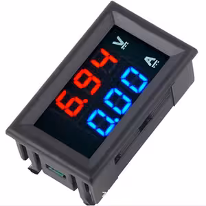 Digitálny Panelový Voltampérmeter 0–100V 0–10A – LED Voltmeter a Ampermetre Červeno-Modrý