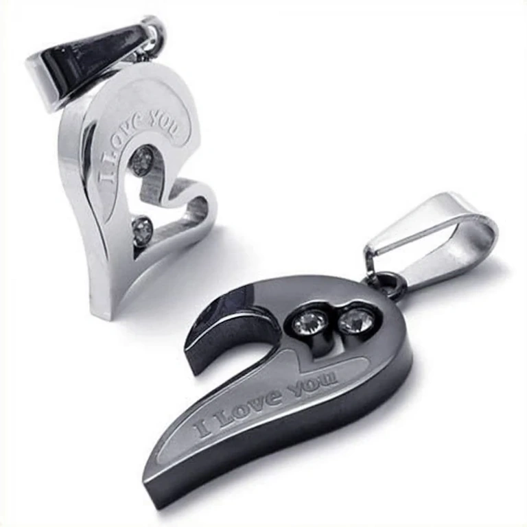 Prívesky dve srdcia pre páry Dva srdcové prívesky pre zamilované páry