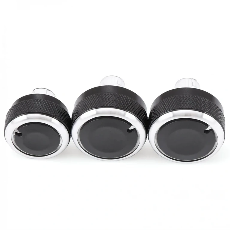 Sada 3 klimatronic tlačidiel hliník Gombíky AC palubnej dosky s moderným dizajnom – kompletná sada 3 ks