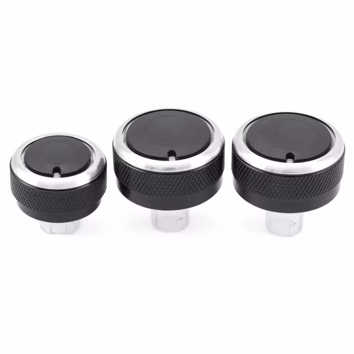 Sada 3 hliníkových gombíkov pre klimatizáciu Seat Leon druhej generácie