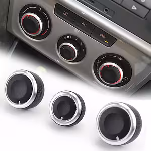 Sada 3 Ovládacie Tlačidlá Klimatizácie AC Palubná Doska VW Golf 5 6 Passat B6 B7 Skoda Octavia 2 – Hliník