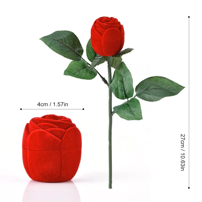 Krabička na zásnuby – dizajn zamatovej ruže