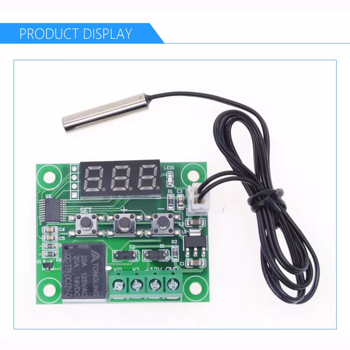 Digitálny displej s desatinným zobrazením teploty pre termostat W1209