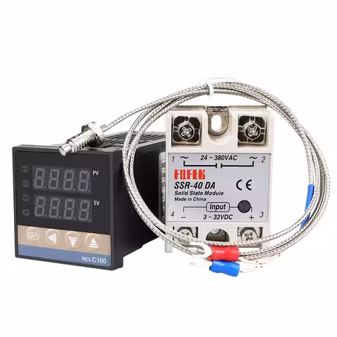 Digitálny Regulátor Termostat Teplota 220V 0-400°C s Relé SSR 40A REX C100