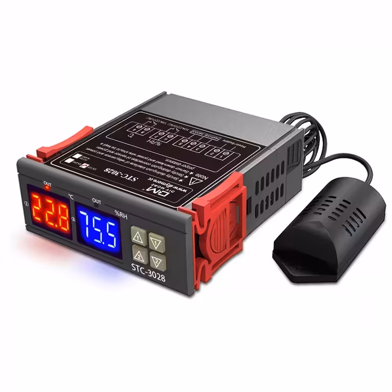 Digitálny Regulátor Termostat Hygrostat STC-3028 220V so Senzorom Vlhkosti