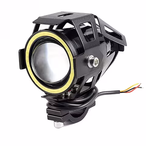 LED Reflektor Moto U7 Angel Eyes – Univerzálny Svetlomet 12–85V pre Motocykel, ATV, Elektrickú Kolobežku