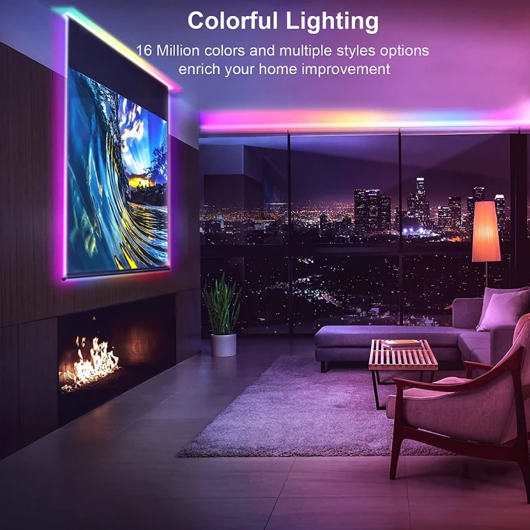 Svietiaci pás s 300 LED RGB, diaľkovým ovládačom a bluetooth pripojením