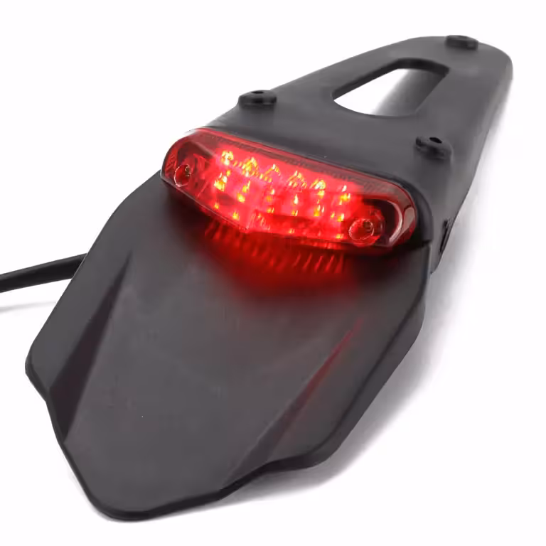 Zadný blatník na motorku s LED svetlom – koncová časť Enduro, Motocross, Off-Road
