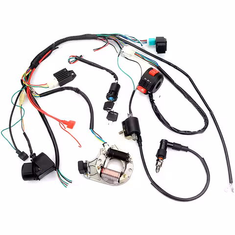 Kompletná elektroinštalácia ATV 50cc 70cc 90cc 107cc 110cc 125cc – kompletný kit kabeláže + základné diely