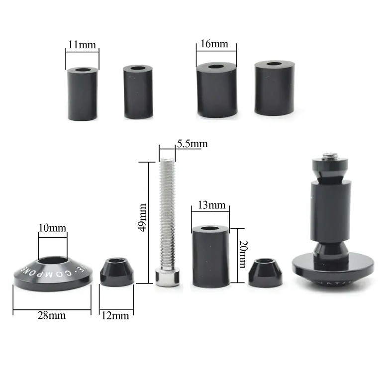 Koncovky riadidiel s 3 veľkosťami tesnení pre presné upevnenie