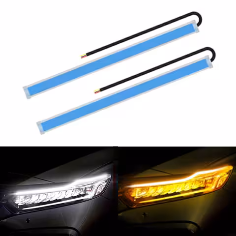 Denné LED DRL pásy s dynamickým sekvenčným smerovým svetlom FLOW – sada 2 flexibilných 60cm pásov IP65