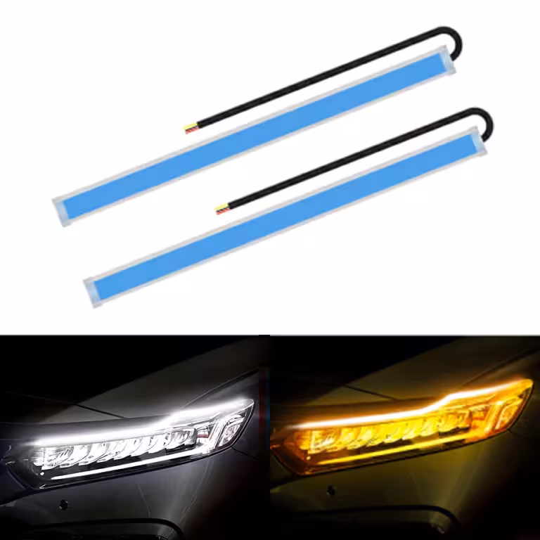 Denné LED DRL pásy s dynamickým sekvenčným smerovým svetlom FLOW – sada 2 flexibilných 60cm pásov IP65