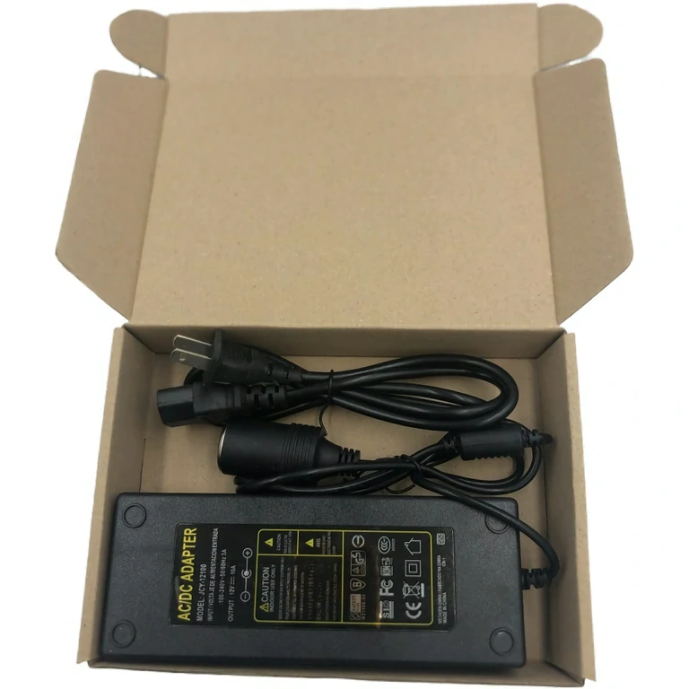 Menič napájania 220V AC na 12V DC 10A pre domáce a auto použitie