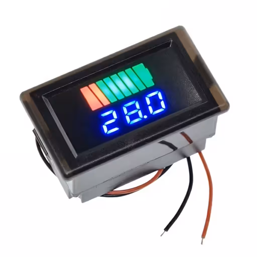 LED voltmeter – indikátor stavu batérie 12V 24V 48V 60V 72V pre auto, moto, bicykel, kolobežku