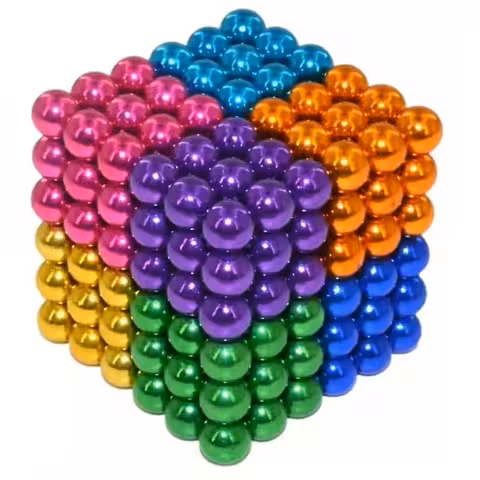 Magnetické guľôčky Neocube 5mm – sada 216 farebných antistresových magnetov