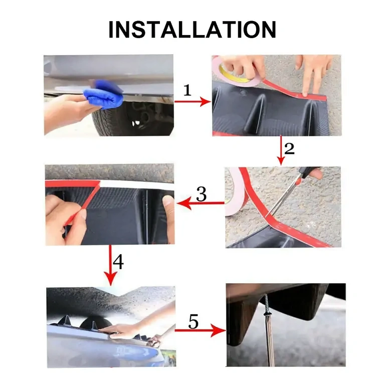 Univerzálny spoiler pre zadný nárazník, ľahko montovateľný a nastaviteľný