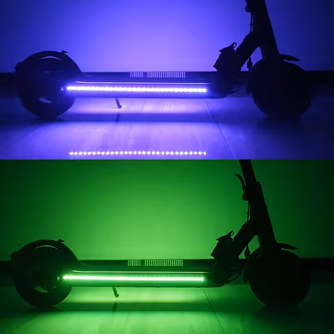 Sada LED svetiel pre elektrickú kolobežku – farebné vodotesné pásy s USB diaľkovým ovládačom