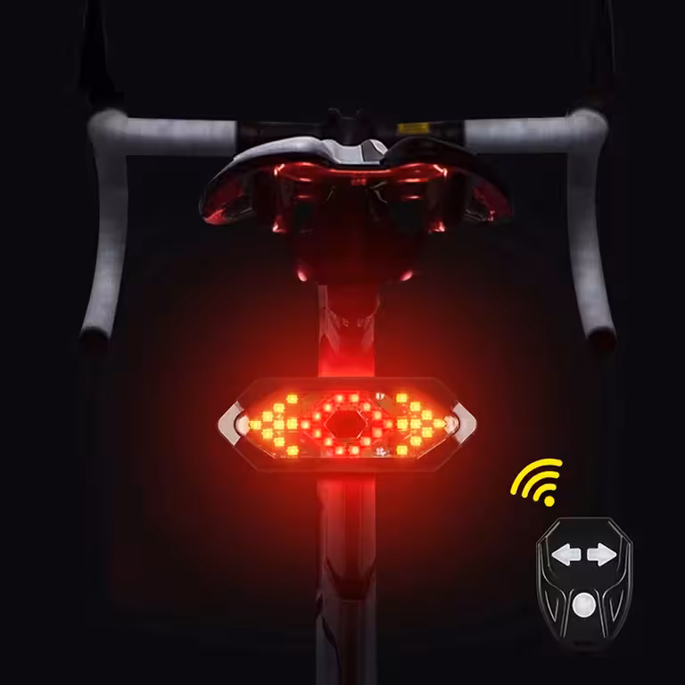 Bezdrôtová smerová LED lampa na bicykel – svetlá s ovládaním na riadidlách (ľavá/pravá)