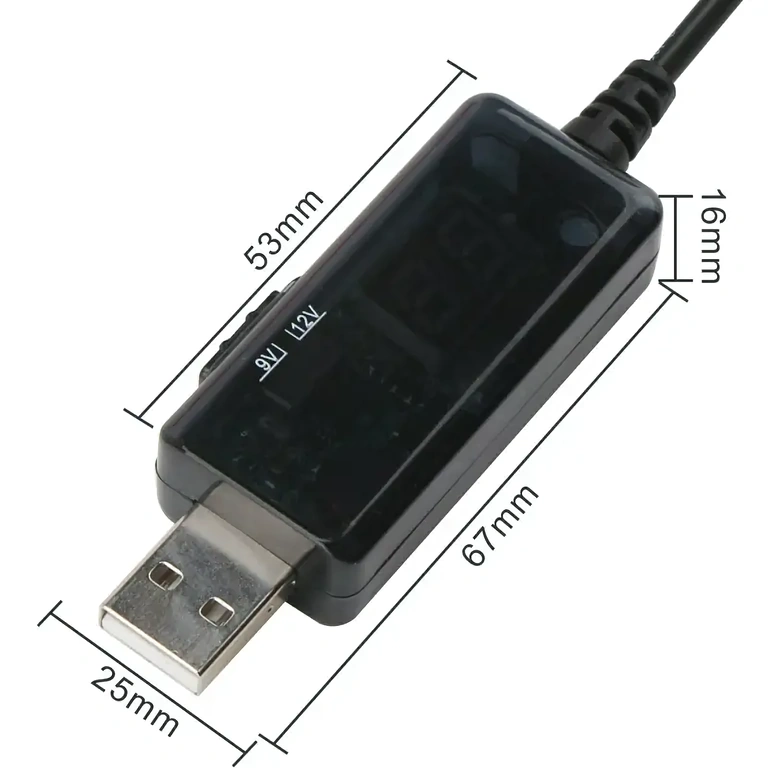 USB napájací kábel pre zvýšenie napätia na 9V, ideálny pre ventilátory