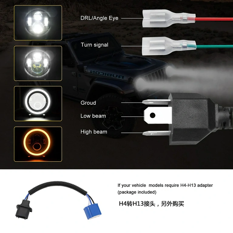 Okrúhle LED svetlo pre Harley FLD, Touring, Softail (1991–2013)