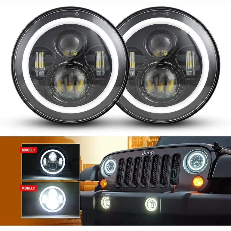 Halo LED svetlo pre Jeep, so stretávacím, diaľkovým svetlom a smerovkou