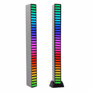 LED RGB lišta s aktiváciou na zvuk – VU Meter Hudobné svetlá, 32 LED, USB-C, efekty
