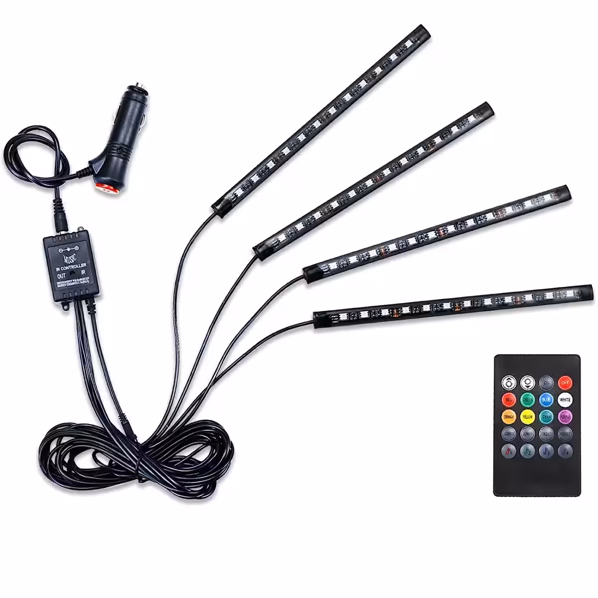 Multicolor RGB osvetľovací kit pre interiér auta