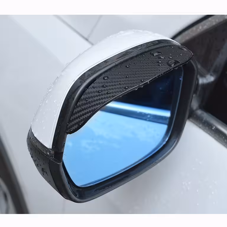 Dažďové chrániče spätných zrkadiel auto karbón – flexibilná bočná ochrana s 3M páskou