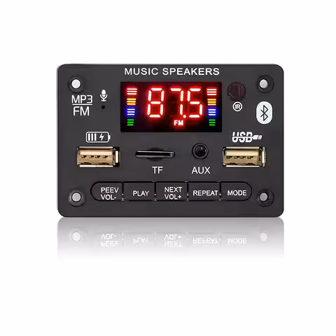 Bluetooth 5.0 audio modul s FM rádiom, MP3 a stereo zosilňovačom 2x40W 5V/12V