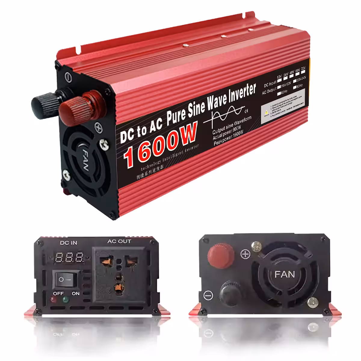 Výkonný invertor 1600W s ochranou proti preťaženiu a skratu