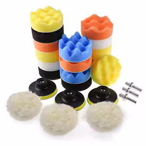 Súprava Auto leštenie s taniermi 75mm a hubkami 80mm – Adaptéry na vŕtačku