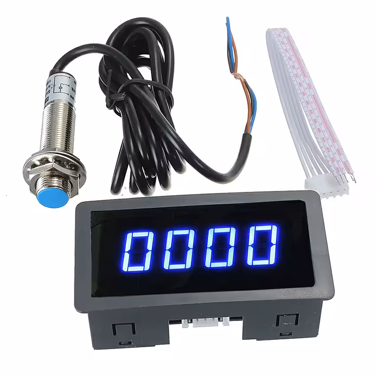 Digitálny otáčkomer so senzorom Hall pre traktor, sústruh, kombajn – 12V/24V, LED RPM