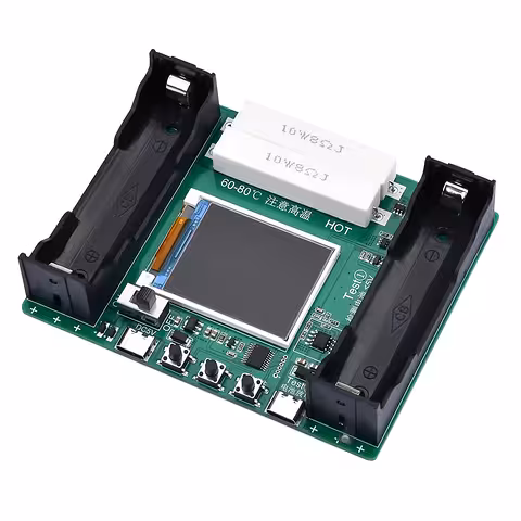Tester batérií 18650 s farebným displejom, automatické nabíjanie a vybíjanie – USB Type-C