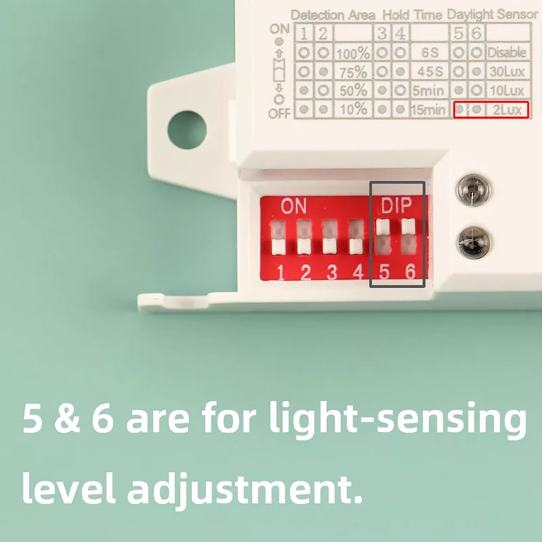 Selektor pre prahové hodnoty svetla od 2 do 2000 lux pre súmrakový senzor