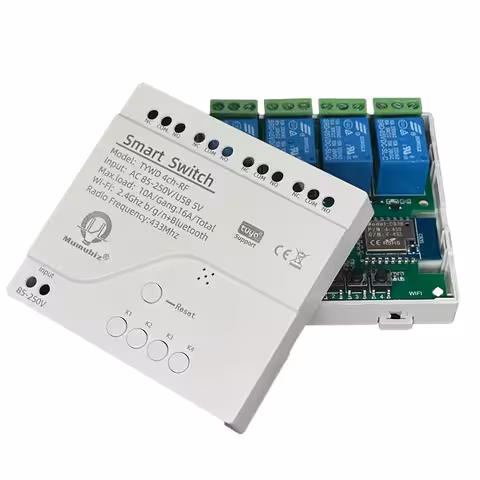 Inteligentné WiFi relé 4 kanály – Smart spínač Tuya 220V s diaľkovým ovládaním