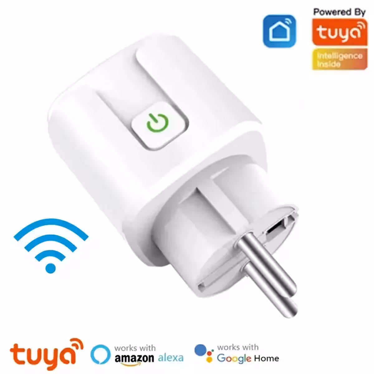 Smart WiFi zásuvka 20A s funkciou merania spotreby – predný pohľad