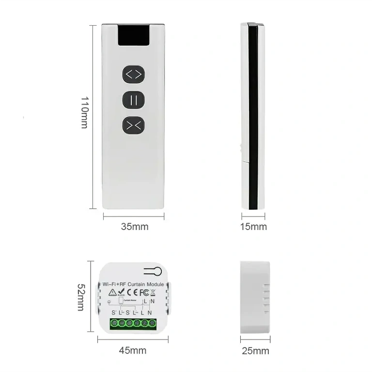 Všetky komponenty sady: ovládač, diaľkové ovládanie a držiak na diaľkové