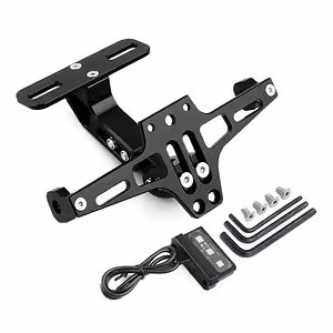 Držiak ŠPZ moto sklopný s LED, univerzálny šport