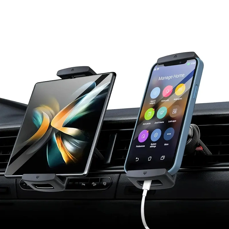 Nastaviteľný držiak do auta pre tablety 7–12 palcov, uchytenie na ventilačnú mriežku