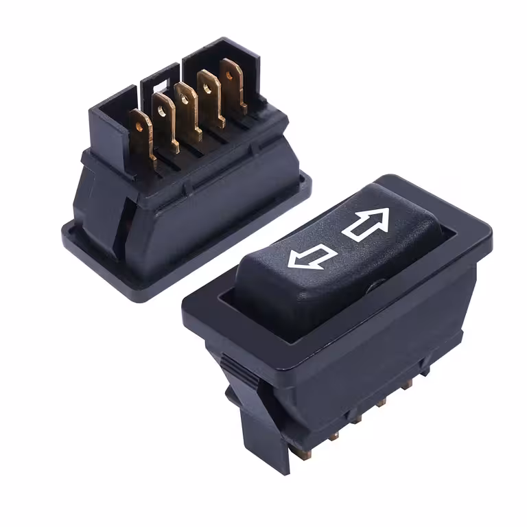 Prepínač 3-polohový DPDT na zmenu polarity DC motora 12V/24V 20A