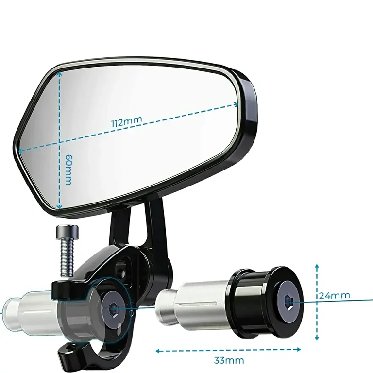 Športové zrkadlá pre bicykle a kolobežky Športovo vyzerajúce zrkadlá montované pod riadidlá