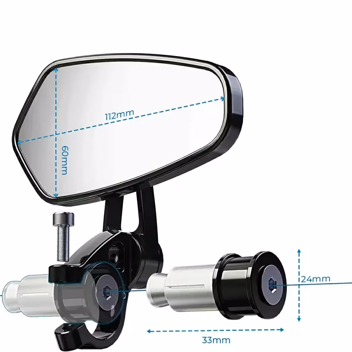 Športovo vyzerajúce zrkadlá montované pod riadidlá